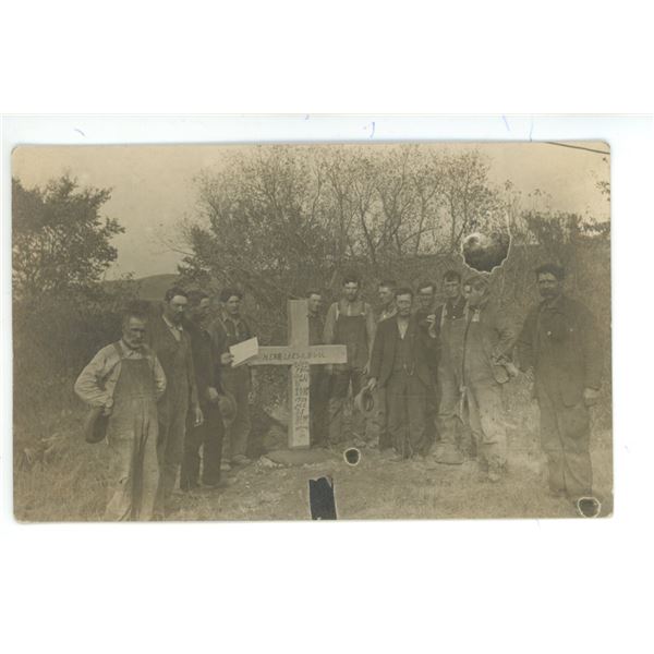 1909 RPPC – “Here Lies A. Bull.  Died of Lonesomeness on Sept 25,1909…[x=