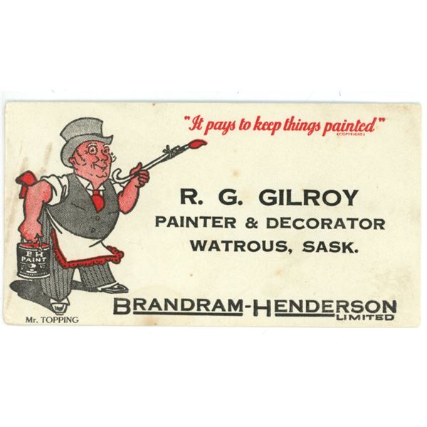 Vintage Advertisement.  Watrous, Sask.
