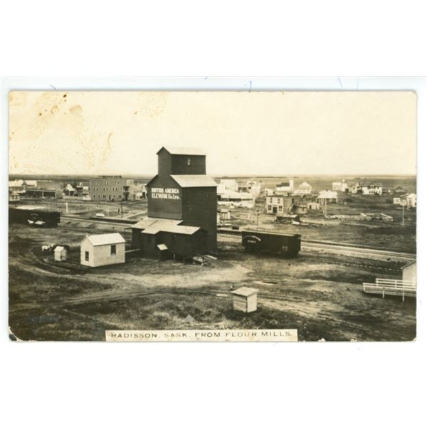 1912 RPPC - “Radisson, Sask.  From Flour Mills”