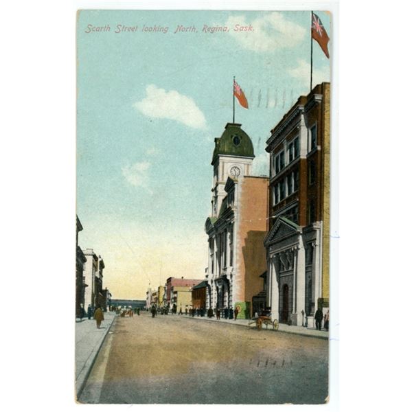 1909 Post Card – “Scarth Street Looking North, Regina, Sask.”