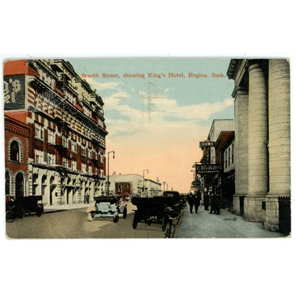 1919 Post Card – “Scarth Street, showing King’s Hotel, Regina, Sask.[x=#8