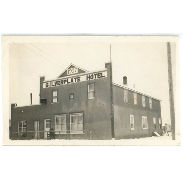 Vintage Photo of the Silverplate Hotel.  Marked on back “Aylsham, Sask”.