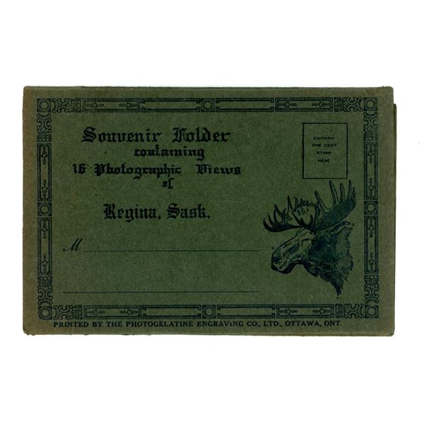 Vintage Regina, SK. Souvenir Folder.  Includes (8) Double Sided Post Card Sized Pictures (16 total p