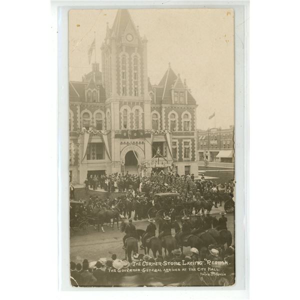 1909 RPPC (marked 1908 on back) - “The ‘Corner-Stone Laying’, Regina[x=#8