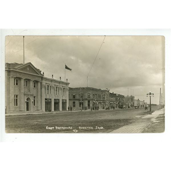 1913 RPPC – “East Broadway.  Yorkton, Sask.”  Posted.