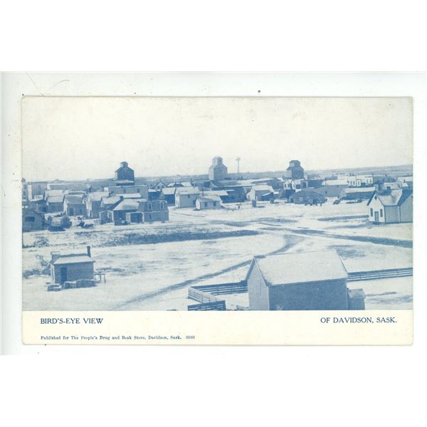 Vintage Post Card – “Bird’s Eye View.  Of Davidson, Sask.”
