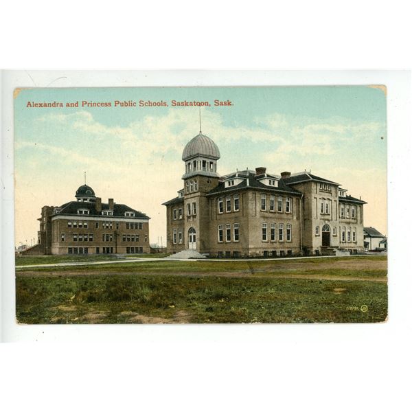 Vintage Post Card – “Alexandra and Princess Public Schools, Saskatoon, Sask.[x=#82