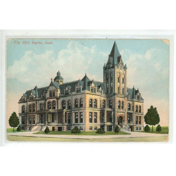 Vintage Post Card – “City Hall, Regina, Sask.”