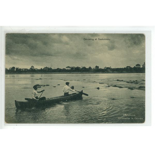 Vintage Post Card – “Canoeing at Saskatoon”, Sask.