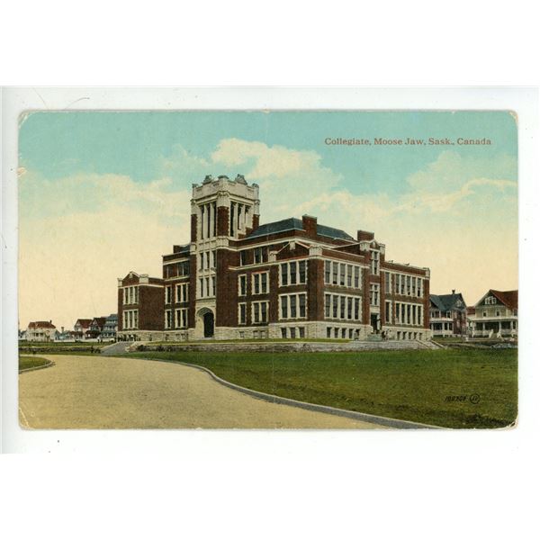 1917 Vintage Post Card – “Collegiate, Moose Jaw, Sask., Canada”
