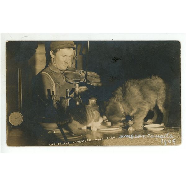 Vintage RPPC – “Life on the Homestead Made Easy”.  Marked “Simps