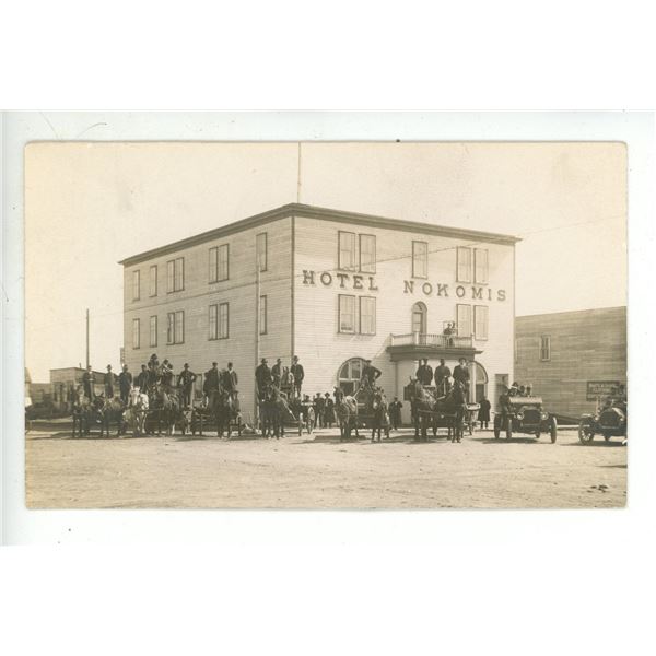 1912 RPPC – “Hotel Nokomis”.  Nokomis, Sask.  Posted.