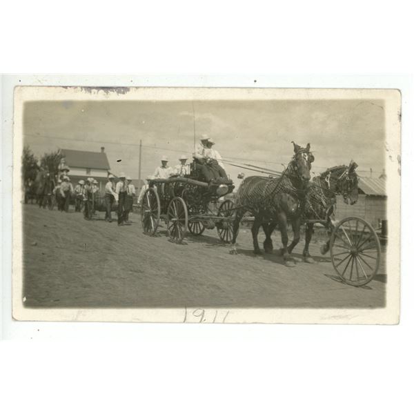 Vintage RPPC – Marked “Watrous Fire Dept.  July 21, 1911”.  Sask.