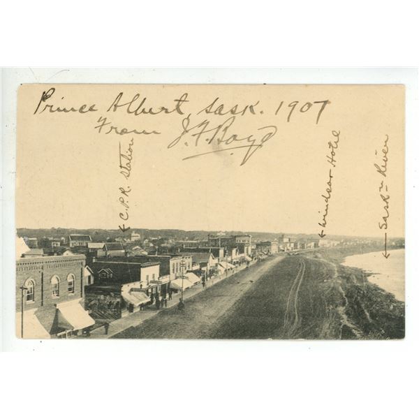 Vintage Post Card marked “Prince Albert, Sask. 1907.”  Labeled CPR Station, Windso