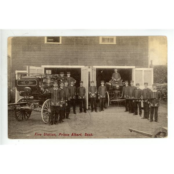 Early 1900’s Post Card – “Fire Station, Prince Albert, Sask.”