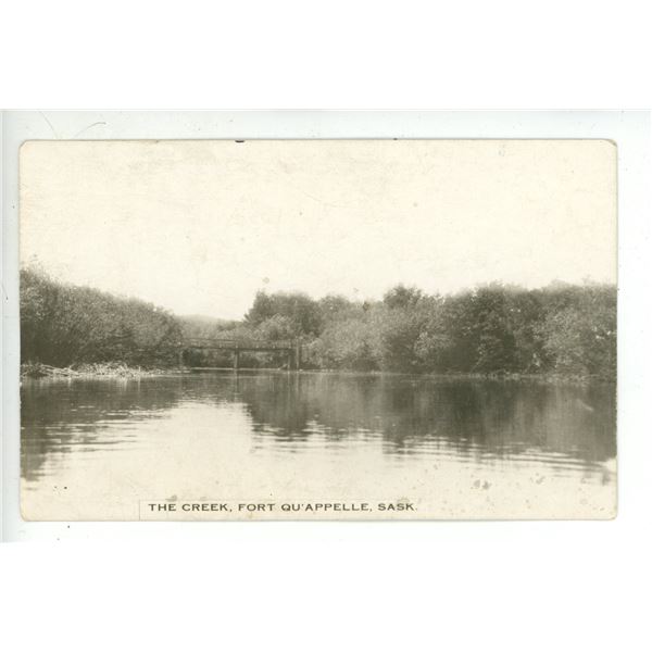 Vintage RPPC – “The Creek, Fort Qu’Appelle, Sask.”