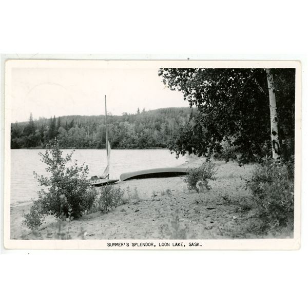 1952 RPPC – “Summer’s Splendor, Loon Lake, Sask.”