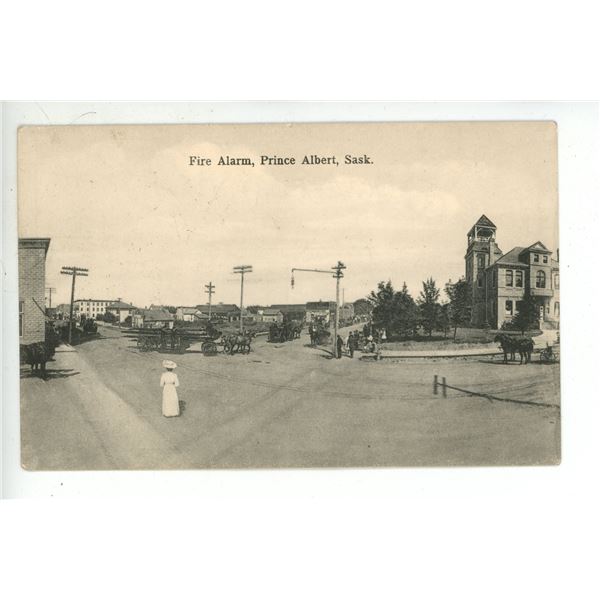 Vintage Post Card – “Fire Alarm, Prince Albert, Sask.”