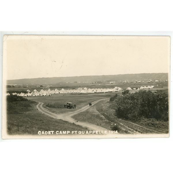 RPPC – “Cadet Camp.  Ft. Qu’Appelle.  1914”.  Sask.