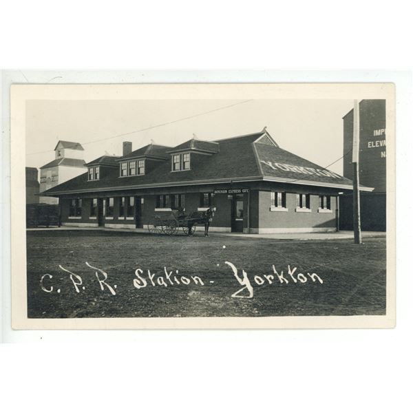Vintage RPPC – “C.P.R. Station.  Yorkton”, Sask.