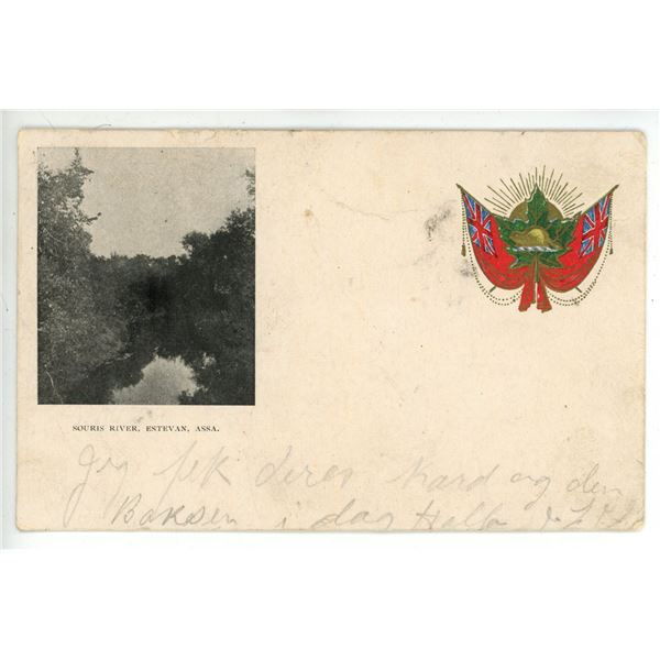 Pre-Saskatchewan Pioneer Era Post Card – “Souris River, Estevan, Assa.”  