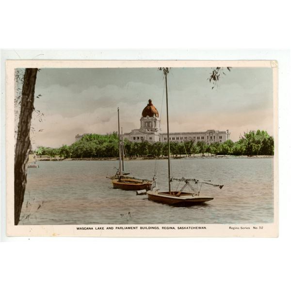 1944 Post Card – “Wascana Lake and Parliament Buildings, Regina, Saskatchewan[x=#8