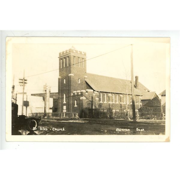 Vintage RPPC – “St. Giles Church.  Estevan, Sask.”