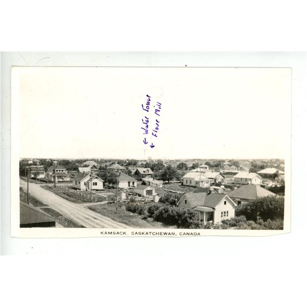Vintage RCCP – “Kamsack, Saskatchewan, Canada.”  With Water Tower and Flo