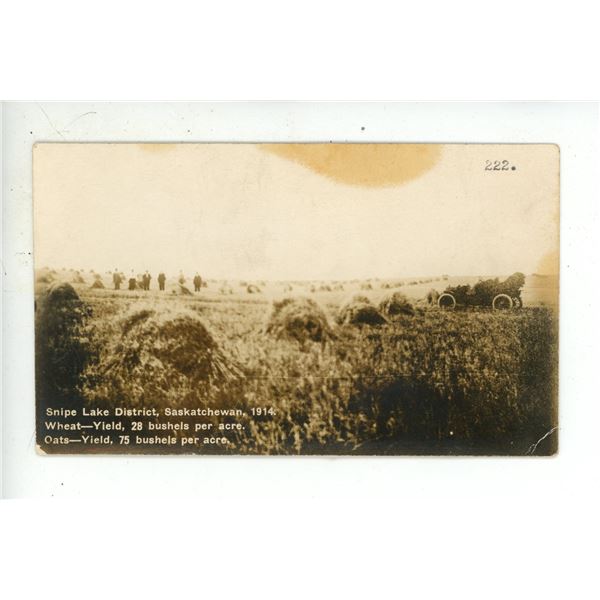 1914 RPPC – “Snipe Lake District, Saskatchewan, 1914 …”