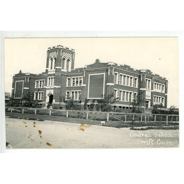 Vintage RPPC – “Central School.  Swift Current”, Sask.