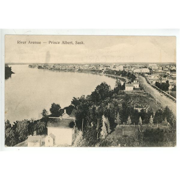 Vintage Post Card – “River Avenue – Prince Albert, Sask.”
