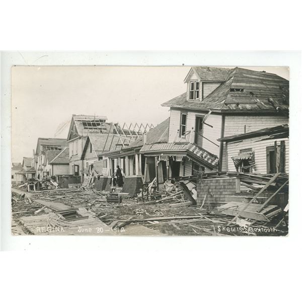 RPPC – “Regina.  June 30 - 1912”.  Aftermath of the 1912 Regina, SK Cyclo