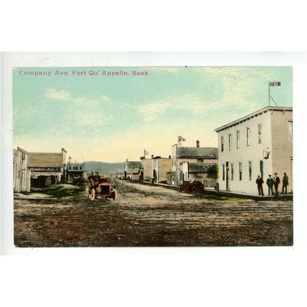 Vintage Post Card – “Company Ave.  Fort Qu’Appelle, Sask.”