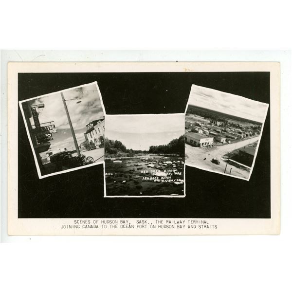 Vintage RPPC – “Scenes of Hudson Bay, Sask.”