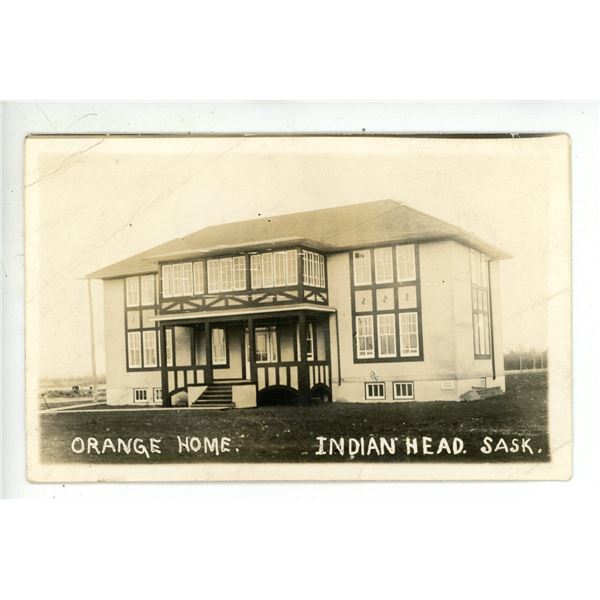 1920’s RPPC – “Orange Home.  Indian Head, Sask.”