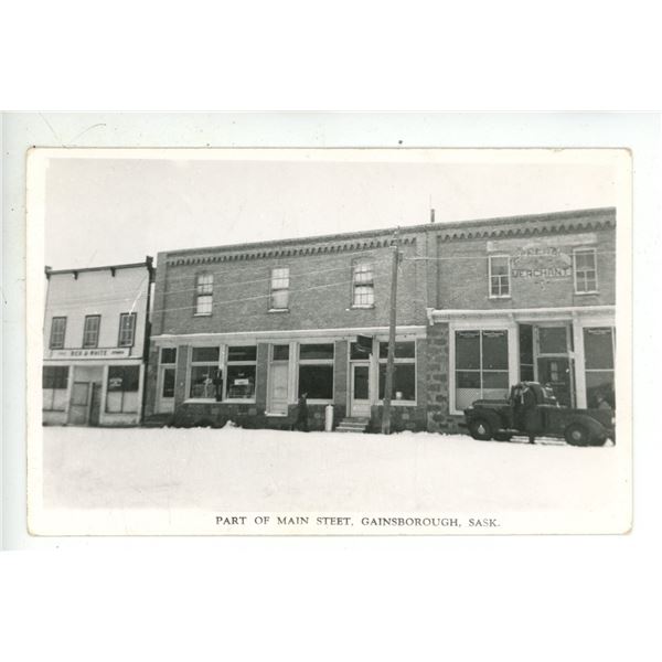 Vintage RPPC – “Part of Main Street, Gainsborough, Sask.”