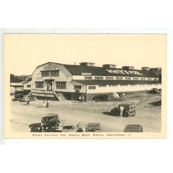 Vintage Post Card – “White’s Swimming Pool, Manitou Beach, Watrous, Saska