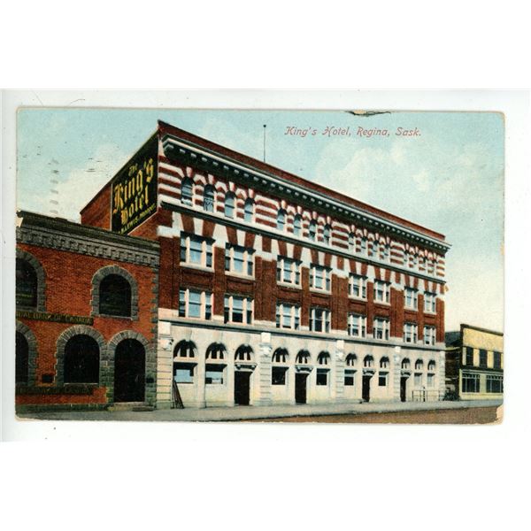 1909 Post Card – “King’s Hotel, Regina, Sask.”
