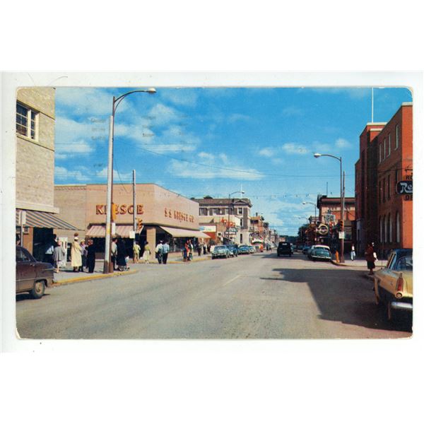 Vintage Post Card – “A view of Central Avenue looking north in Prince Albert, Sask
