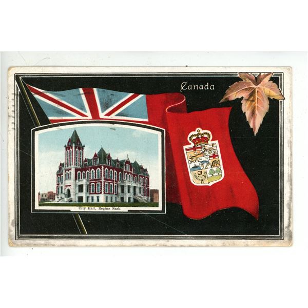 1909 Post Card – “City Hall, Regina, Sask.”  Posted.