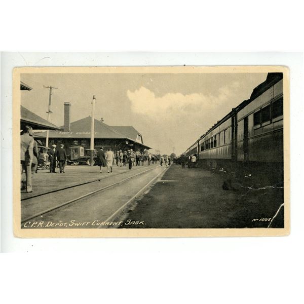 Vintage Post Card – “C.P.R. Depot, Swift Current, Sask.”