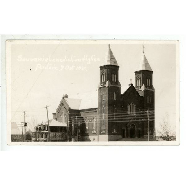 Vintage RPPC marked 1933 on Back - Notre Dame D'Auvergne Church, Ponteix, Sask.