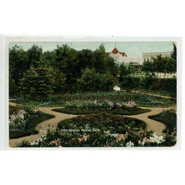 1910 Post Card – C.P.R. Gardens, Regina, Sask.
