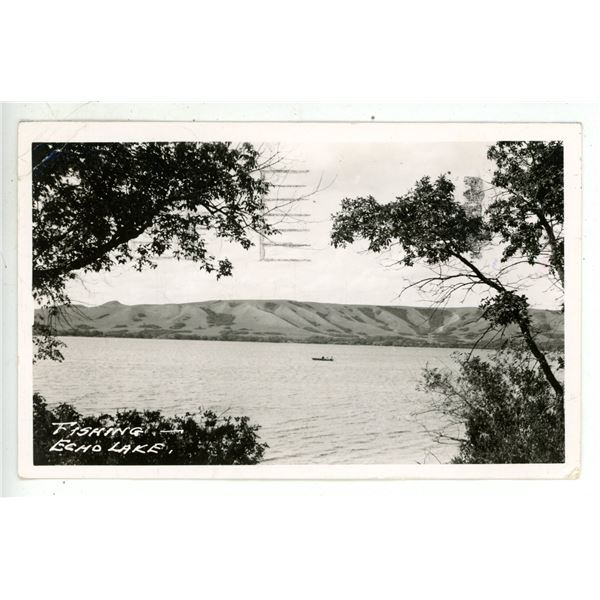 1952 RPPC – “Fishing – Echo Lake”, Sask.  Posted.