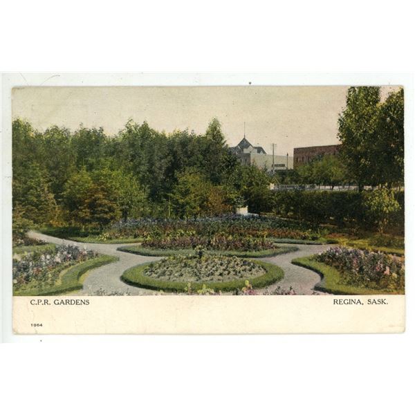 1907 Post Card – “C.P.R. Gardens.  Regina, Sask.”