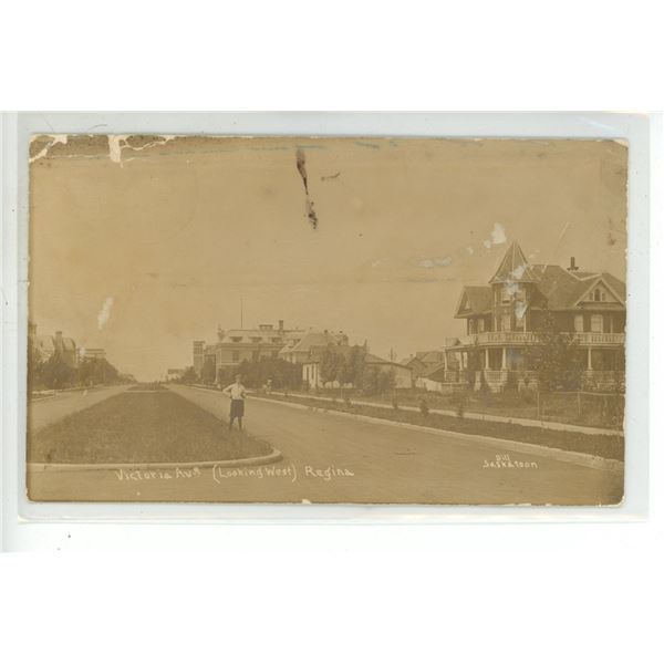 1911 RPPC – “Victoria Ave (Looking West), Regina”, Sask.