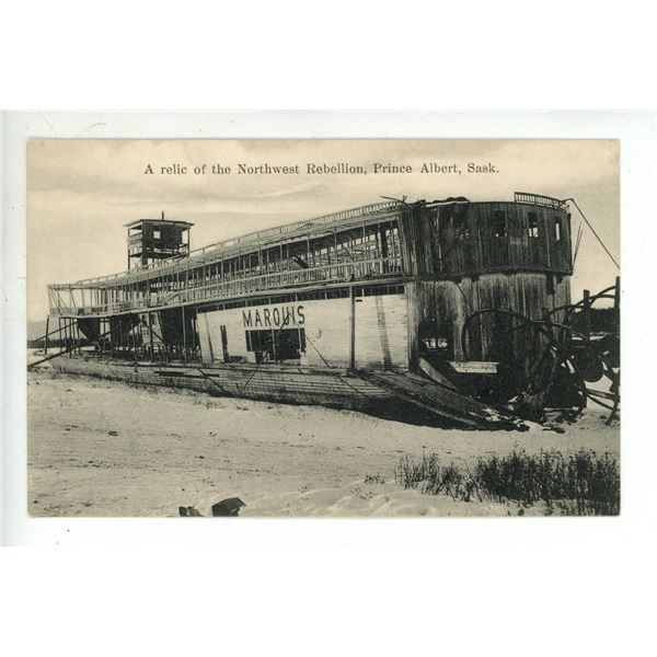 Vintage Post Card – “A relic of the Northwest Rebellion, Prince Albert, Sask.[x=#8