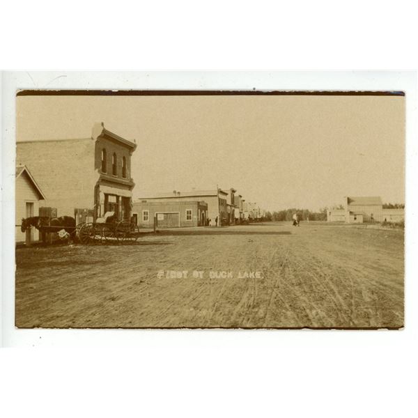 Vintage RPPC – “First St. Duck Lake”