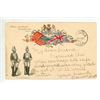 Image 1 : 1900 Post Card - Postmarked Pre-Saskatchewan “Regina, ASSA.”  Embossed Flags & Coa