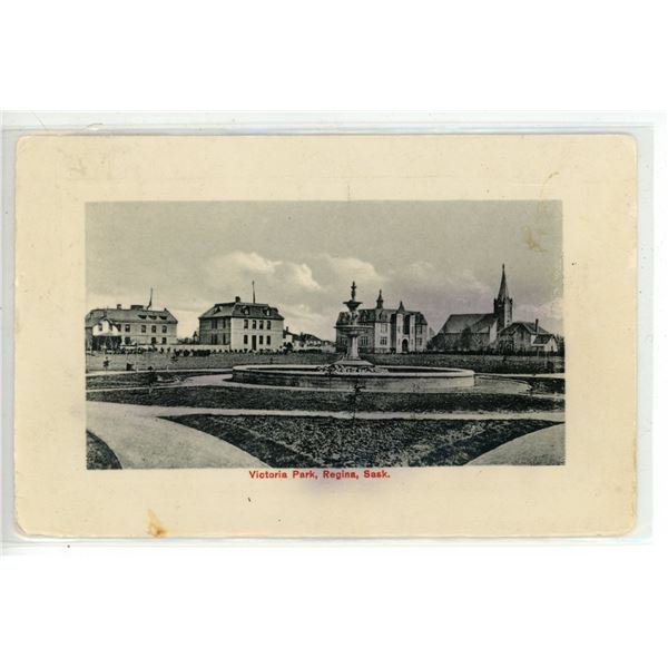 1913 Post Card - “Victoria Park, Regina, Sask.”  Posted.